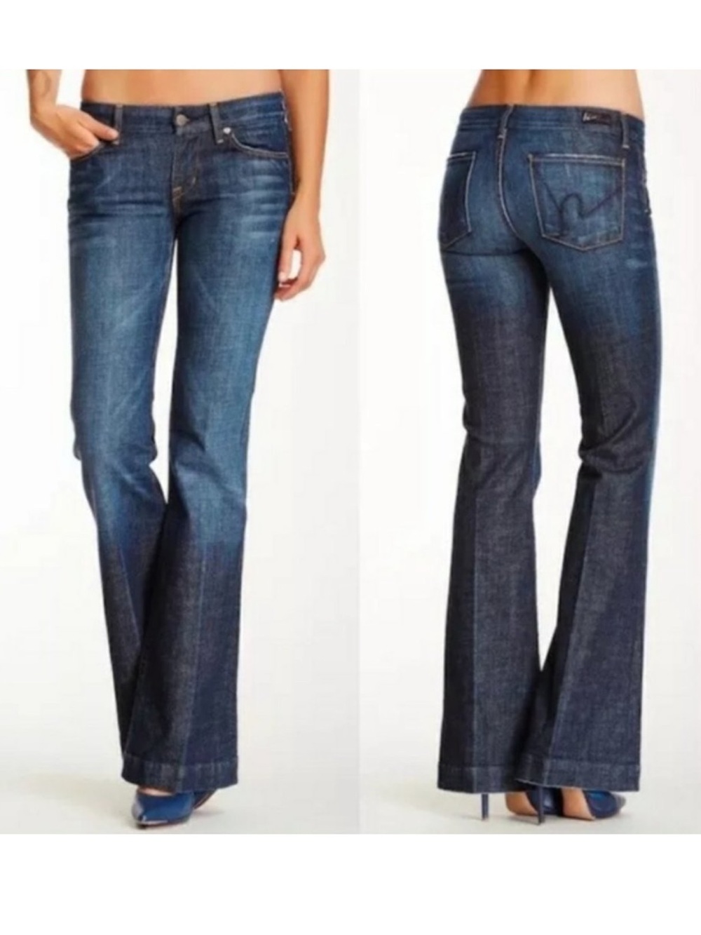 Vintage Y2K Citizens Of Humanity Faye Low Rise Wide Leg Jeans in Washed Blue 29